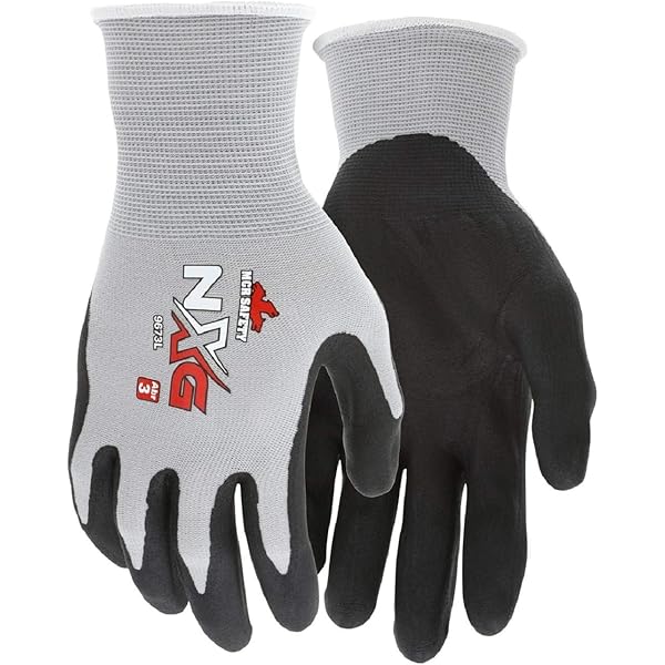 Amazon.com: MCR Safety 9673 NXG 13 Gauge Gray Nylon Black Nitrile