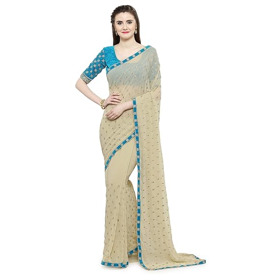 Georgette Saree (Sdn2-6510_Beige)