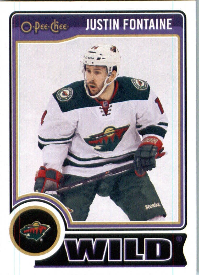 2014 -15 Upper Deck O Pee Chee Hockey Card # 470 Justin Fontaine - Minnesota Wild