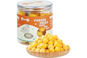 PAWUP Freeze Dried Quail Egg Yolk Pet Treats, Freeze-Dried Pet Food for Dogs, Cats, Pure Fresh Ingredient, 4.2 oz, Rawhide Free, Gluten&Grain Free