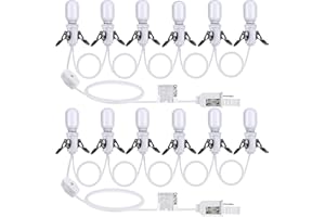 Meonum 2 Pack Accessory Cord with 6 LED T20 Bulbs, Indoor Blow Mold Light Warm White with Switch, E12 Christmas House Village Light with Fuse, Snow Village Light Replacement Cord for Holiday Decor