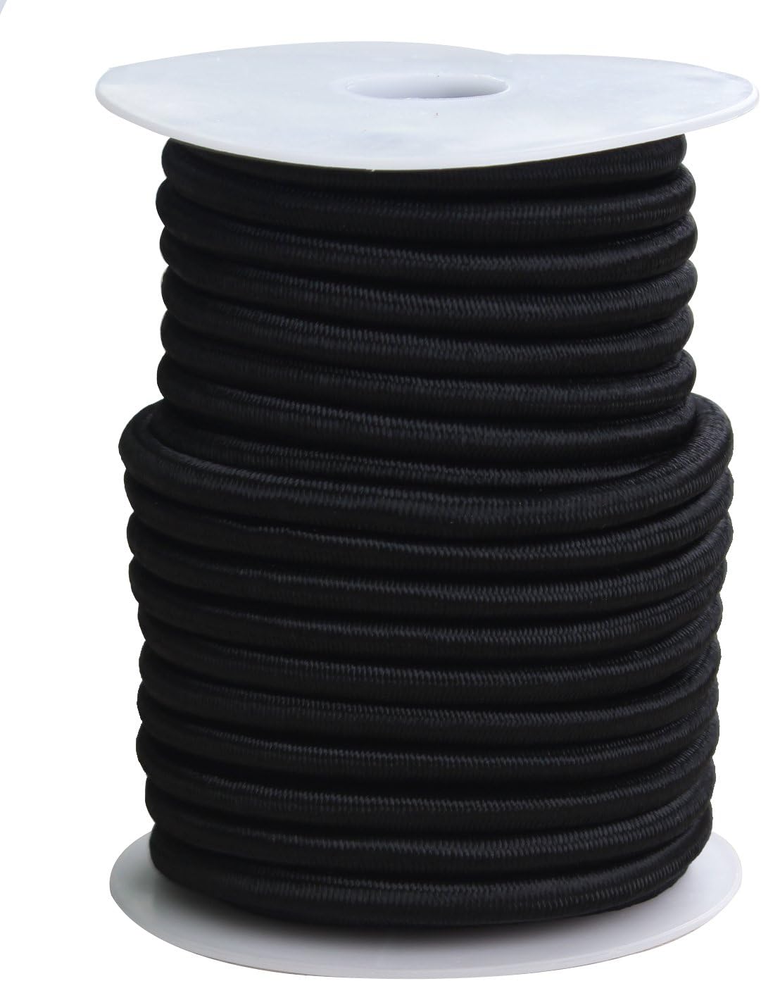 CARTMAN 1/4" Elastic Cord Crafting Stretch String, 40kg x 50ft, with 4 More Hooks, Black Color: Automotive