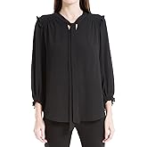Max Studio Women's Neck Tie Smocked Blouse