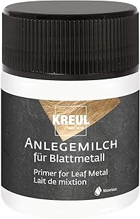 Kreul 99450 - Anlegemilch im 50 ml Glas, Spezialkleber auf Wasserbasis zum Anlegen von Blattmetallen, trocknet transparent und glänzend auf