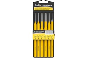 Renekton 6-Piece Pin Punch Set (1/16 1/8 5/32 3/16 1/4 5/16) - Heavy Duty Tool for Watch Repair, Automotive, Jewelry & Craft, Chrome Vanadium Steel