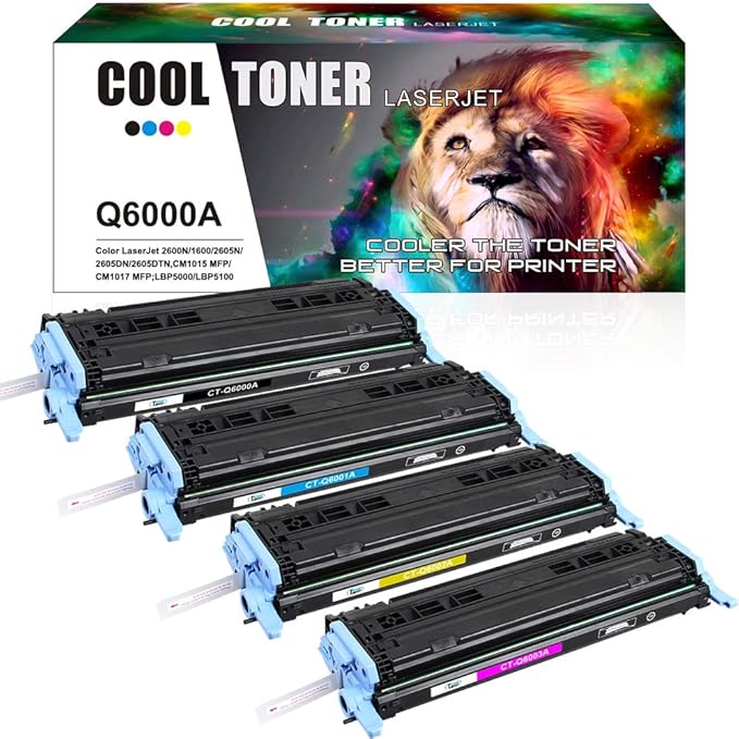 Cool Toner 4 Packs Kompatibel für Q6000A Q6001A Q6002A Q6003A für HP Color Laserjet 2600N 1600 2605N 2605DN 2605DTN CM1015 MF