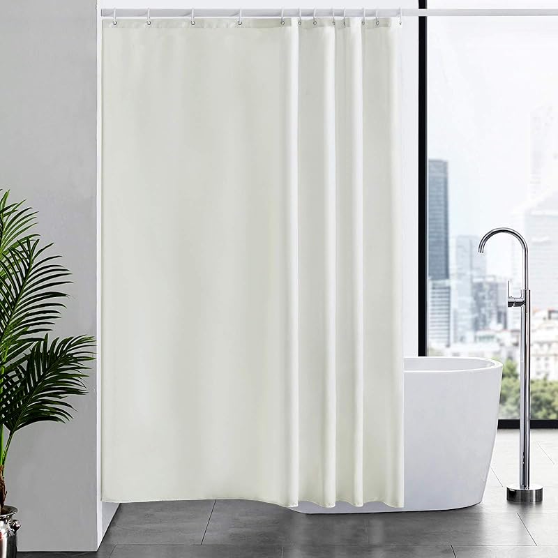 Furlinic Beige Shower Curtain Extra Large 72 x 78 inch with 12 Rings Waterproof
