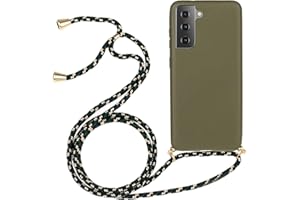 Szakdws Crossbody Phone Case Compatible with Samsung Galaxy A14 5G,Soft Slim Silicone TPU Case with Shoulder Strap Adjustable Necklace Lanyard Cord Protective Cover,Dark Green