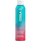 COOLA Organic Sunscreen SPF 50 Sunblock Spray, Dermatologist Tested Skin Care for Daily Protection, Vegan and Gluten Free, Guava Mango