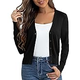 Milloud Cropped Cardigan Sweaters for Women Long Sleeve Button Down Open Front Bolero Shrugs for Dresses, S-XL