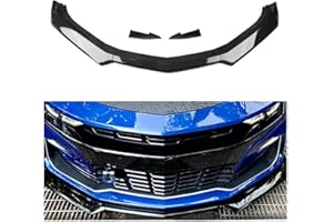 IDENUONA Car Front Spoiler Lip Splitter for Chevrolet Camaro 2016-2024 Glossy Black Carbon Fiber Look