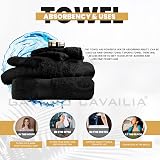 GC GAVENO CAVAILIA Fade Resistant Bath Towels Set 700 GSM 2 Pack Black view 4