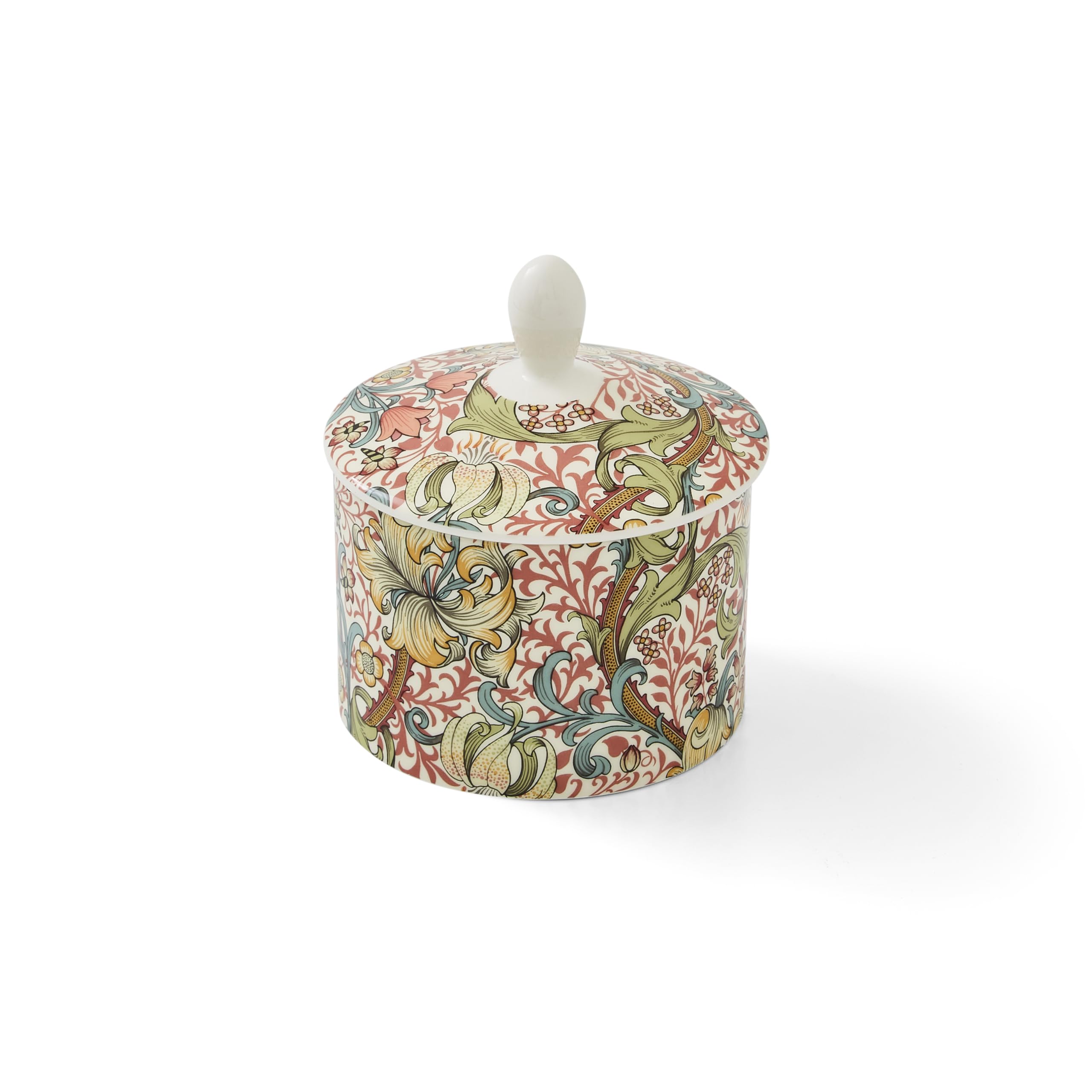 Spode Morris & Co Golden Lily Design Covered Sugar Bowl by Portmeirion