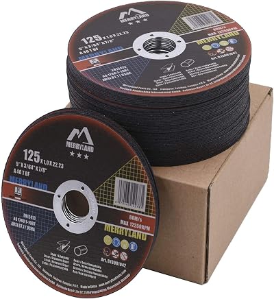 Merryland 125mm Cutting Disc for Metal INOX 1.0mm 22.23mm Bore 50 Pack