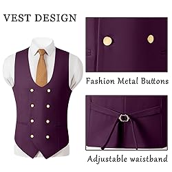 Aowdoy Men's Suits 3 Piece Slim Fit Tuxedo Suit One