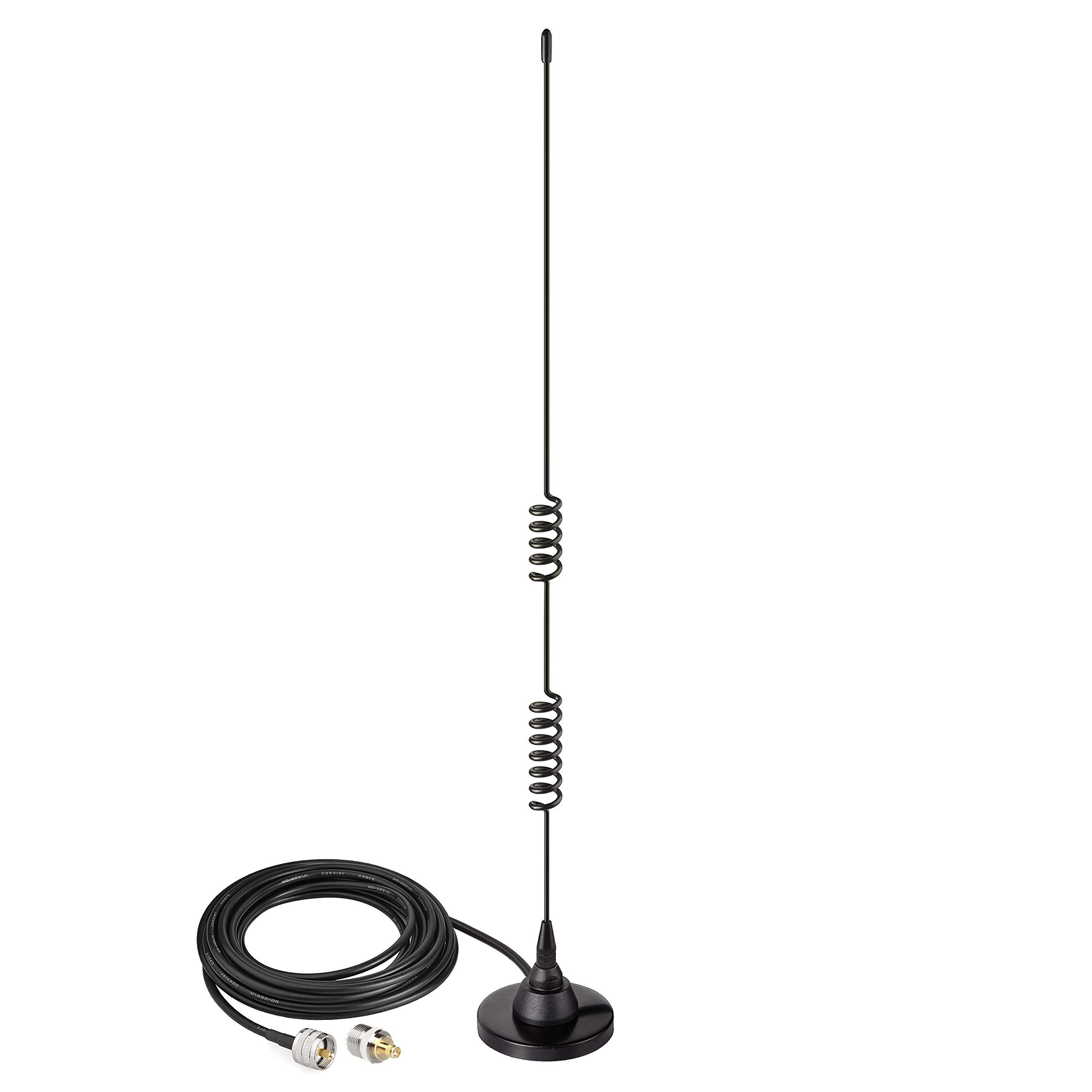Bingfu Ham Radio Antenna Dual Band VHF UHF 136-174MHz 400-460MHz Amateur Radio Aerial Magnetic Base PL259 Male for BTECH ICOM Midland Yaesu TYT AnyTone