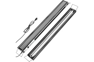 OiiBO T5 HO Reptile Light Fixture UVB Lighting Combo Kit, Reptiles Terrarium Lamp Hood Light Fixture Include UVB 5.0 Rainforest Reptile Light for Chameleon Arboreal Geckos Lizard (39W)