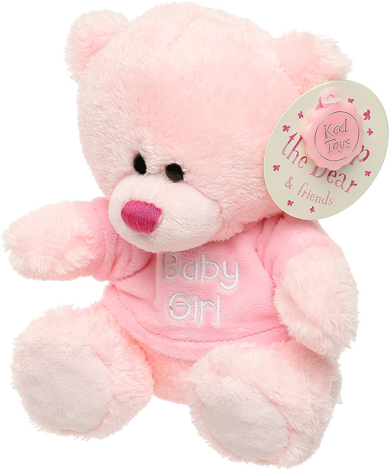 Baby Box Shop Small Pink Teddy Bear for Newborn Baby Girl – Soft Plush Toy New Baby Girl Gift