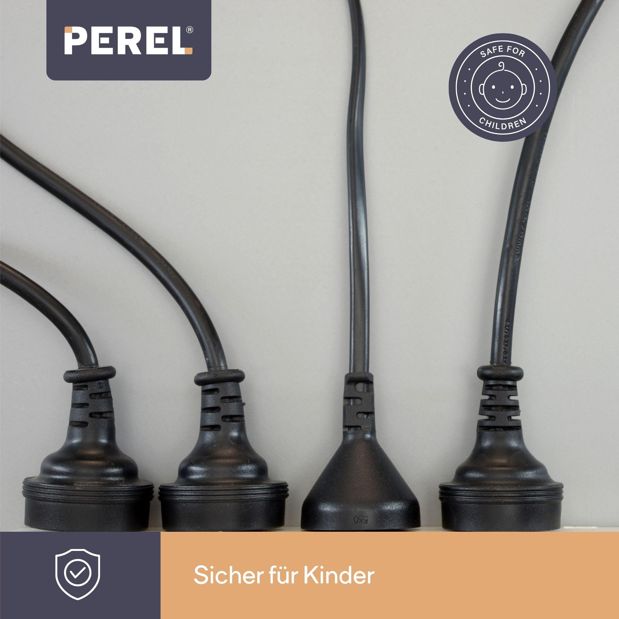 Perel PDU-Steckdosenleiste mit 8 Schuko-Steckdosen Typ F, Schalter und Überspannungsschutz, 2,15 m H05VV-F 3G1.5-Kabel, 3680 W Stromverteiler für 19-Zoll-Rack, Serverschrank und Büro 7