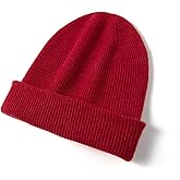 Tinncana 100% Pure Cashmere Double-Layered Beanie Hat for Women & Men, Winter Warm Soft Unisex Ribbed Skull Cap Hat