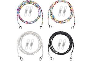 HERAIN Glasses Strap Holder Chain for Women, Eye Glasses Holders Strap Around Neck, Crystal Beaded Sunglasses Chains Mask Chain