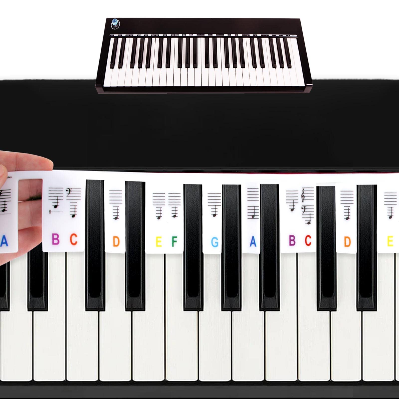 AWAVM Removable Piano Keyboard Note Labels for 88 Key Full Size Silicone Reusable No Need Stickers Notes Label for Beginners and Kids Comes with Box