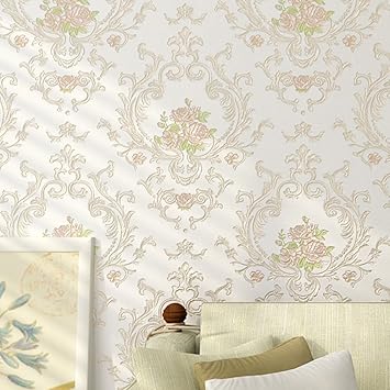 3d Continental Carved Wallpaper Countryside Non Woven Wallpaper Romantic Bedroom Guest Dining Room Wallpaper Tv Background Bed Wallpapers D Amazon Com