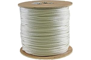 Rope King SBN-141000 Solid Braided Nylon Rope 1/4 inch x 1,000 feet