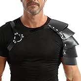 Men Gothic Shoulder Armor Medieval Knight Pauldron Adjustable Viking Body Chest Harness Cosplay Halloween Costume