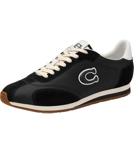 Amazon.com | Coach Essential Runner Black/Chalk | Fashion Sneakers