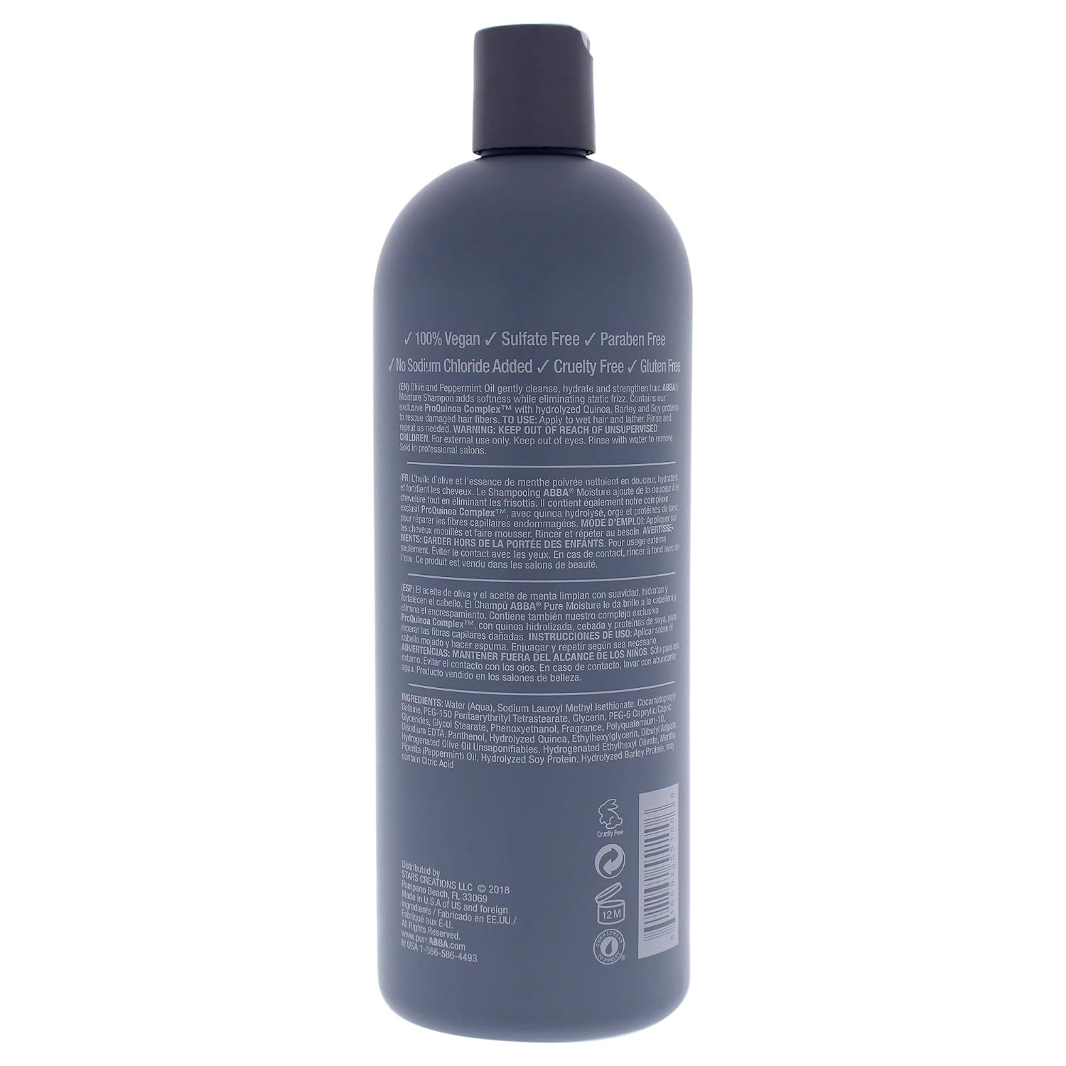 Abba Pure Moisture Shampoo, 33.8 Ounce (881147968510)