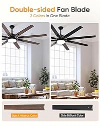 72 inch Large Ceiling Fans with Lights and Remote