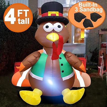 Inslife 6 Ft Thanksgiving Day Inflatables Turkey Decorations
