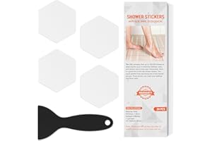 NODIRZ Non Slip Bathtub Stickers, Shower Stickers for Safety Bathroom Tubs, Bathtub Non Slip Stickers and Adhesive Decals Scraper for Bath Tub, Shower Floor, Stairs, Ladders(Square Shape, Clear) (24, Clear)
