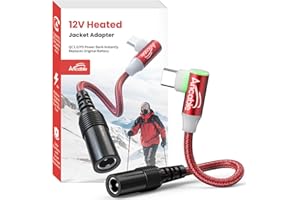 Ancable Heated Jacket Battery Adapter Compatible with Makita to Milwaukee M12, 12V USB C to DC Battery Step-Up Charger Cable Adapter Compatible with Makita Snapon Metabo Craftsman AEG Gear, 5.9 Inch