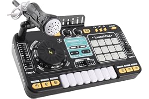 Pomya Colorful Kids DJ Mixer Table with Bluetooth Connection, Complete Set with Light Show, Suitable for Kids Musical Learnin