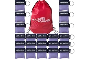 KTKANG 100 CPR Face Shield Mask with Purple Keychain Pouch for AED CPR Training Course
