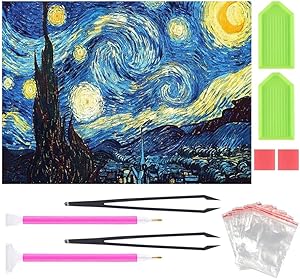 Full Drill 5D Diamond Painting 16X20 inch, Paint by Number Kits Starry Night Diamond Painting Kits for Home Wall Decor