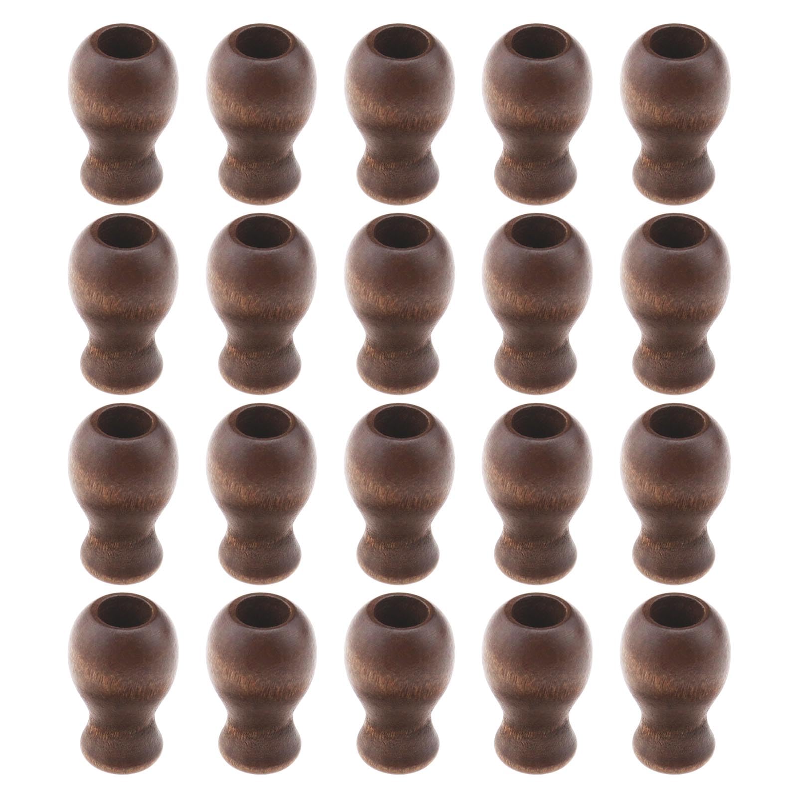 Be In Your Mind 20Pcs Wooden Blind Cord Pull Knobs Brown Cord Knobs Blind Cord Pendant Accessories for Ceiling Fans Light Decorations 31x20mm