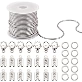 Pandahall 16.4 Ft 2mm Stainless Steel Snake Chains with 50Pcs Jump Ring 10Pcs Lobster Claw Clasps 30Pcs Folding Crimp Ends Jewelry Making Kits for Chain Necklace DIY