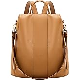 UEIRY Leather Backpack Purses, Anti-theft Genuine Leather Backpack Bags for Women, Large Capcacity Fashion Convertible Shouler Bags for School Travel Daily