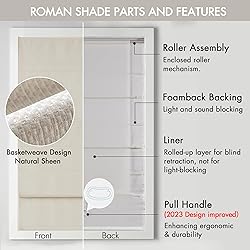 Madison Park Galen Cordless Roman Shade, 31"W x