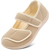 JOINFREE Womens Wide Diabetic Slippers Adjustable Comfort House Shoes Extra Wide Width Bedroom Slipper for Edema Swollen Arthritis Elderly Indoor Outdoor