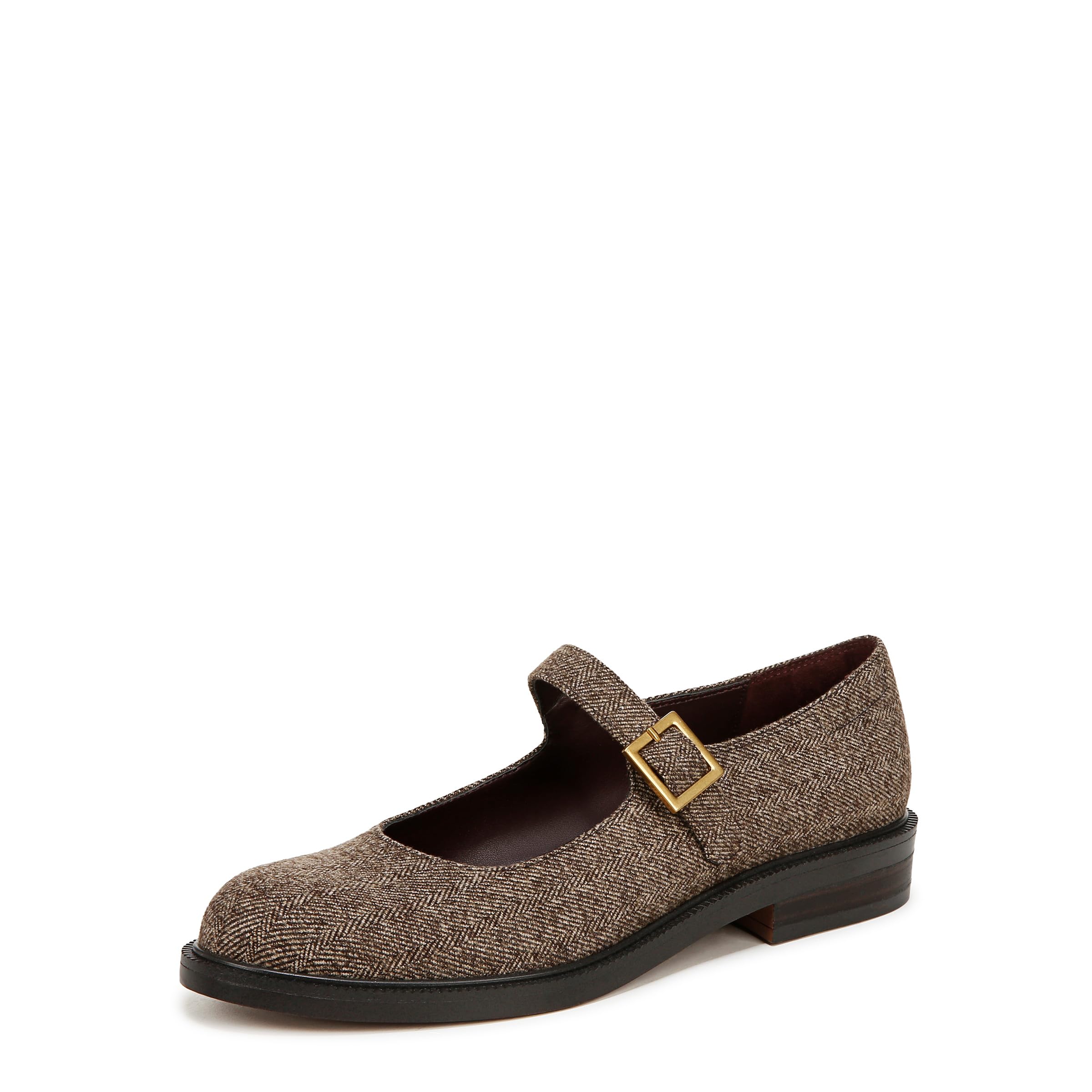 Franco Sarto Womens Melfi Mary Jane Buckle Dress Shoe Brown Multi Herringbone 6.5 M