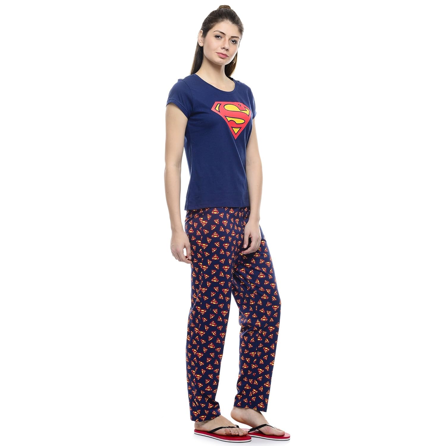 supergirl women's cotton pyjama set