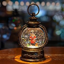 Christmas Snow Globe Lantern Water Glittering