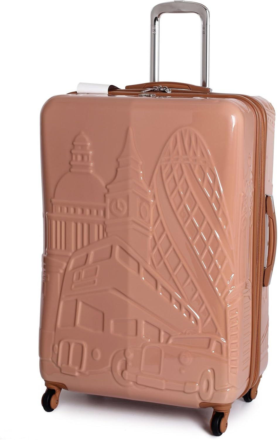 IT Luggage Nougat Tan Large 80.5cm/28" 4 Wheel London Emboss Suitcase