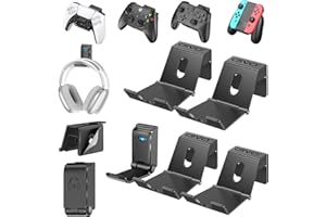 OIVO Controller & Headset Wall Mount Holder Stand, Foldable Headphone Stand, Gaming Controller Holder Hanger Hook, Universal 