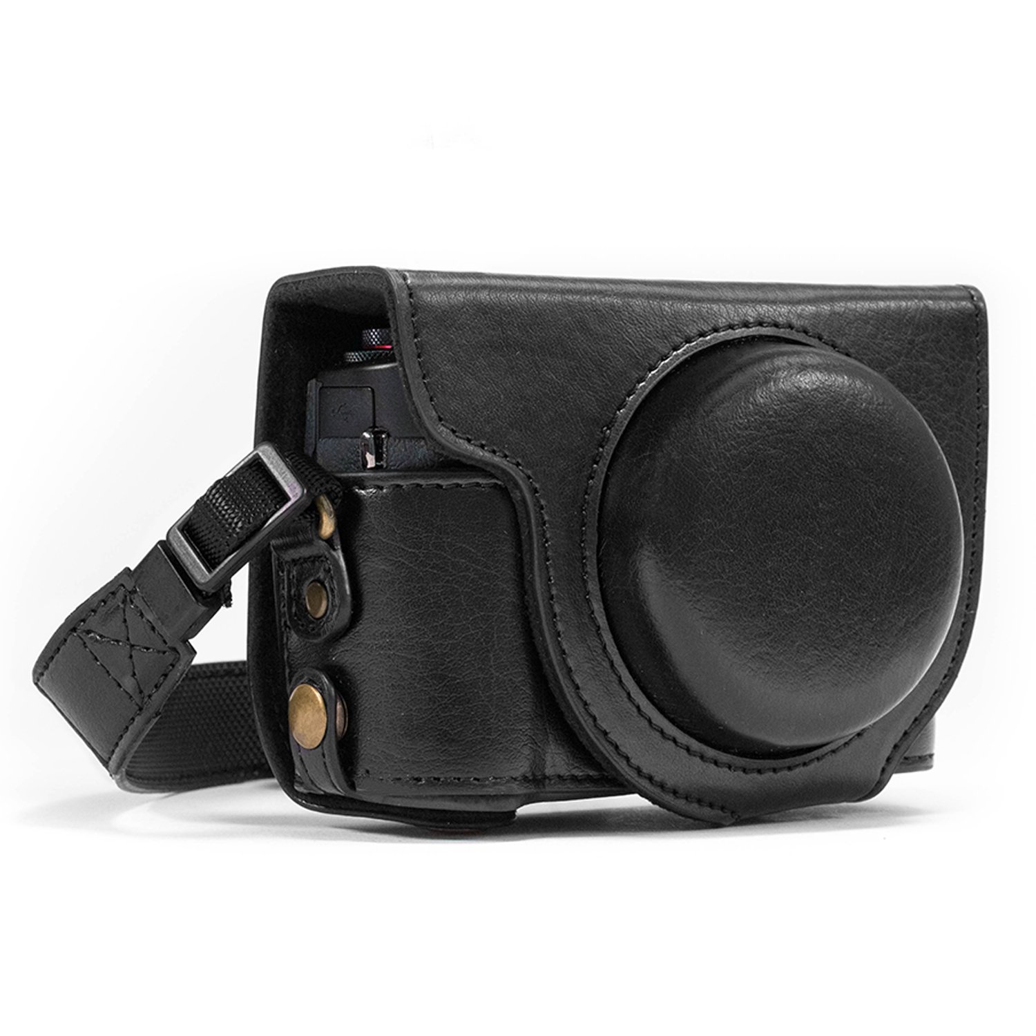 MegaGear MG763 Ever Ready Leather Camera Case and Strap with Battery Access for Canon PowerShot G7 X Mark II