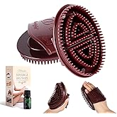 2 PCS Meridian Brush Massage Body Brush, 2025 Upgraded Meridian Massage Brushes with 10 ML Essential Oil, Full Body Relaxation Cellulite Massager Brushes for Belly, Arms, Legs, Back (Brown)